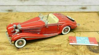 1936 Mercedes Benz 500k Roadster 1:24 Cmc M - 002 Rare Metal Red Car With Tags Box