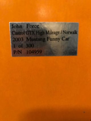John Force Castrol GTX High Mileage / Norwalk 2003 Halloween 1:16 2