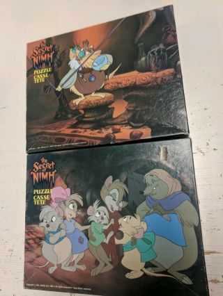 2 The Secret Of Nimh Puzzles Complete Over 100pcs Each Brisby Home & Mr Ages Lab