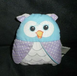 4 " Vintage 1978 Playskool Baby Purple Blue Owl Squeaker Stuffed Animal Plush Toy