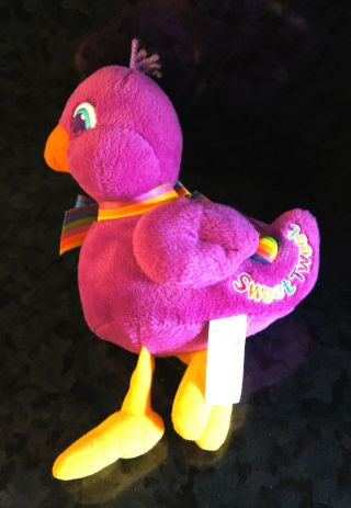 Lisa Frank Sweet Tweet Plush Purple Duck Doll Toy Stuffed Animal Rainbow Kids