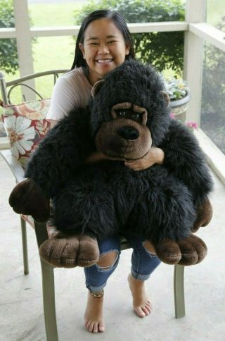 Large 28 " Black And Brown Gorilla,  Ape Plush Toy,  Stuffed Animal