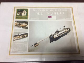 1/32 Confederate Submarine Hunley Resin Kit Cutaway