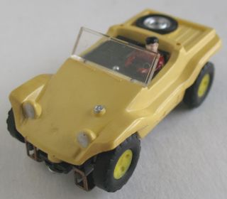 Aurora Tjet 1398 Lemon Yellow Dune Buggy Roadster Ho Slot Car Solid Rivet