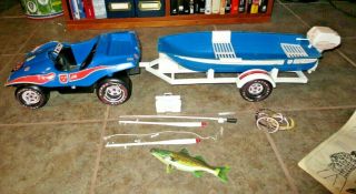 Mattel Big Jim Boat And Buggy Set With Accessories And Box 1973 No,  8890