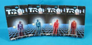 Set Of 4 Neca Disney Tron 20th Anniversary Action Figures 2002 On Card