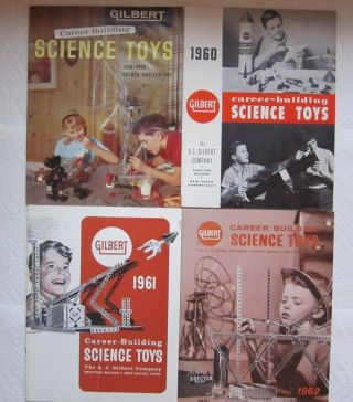 Gilbert 4ea.  Science Toys Catalogs 1959,  60,  61,  62 - -