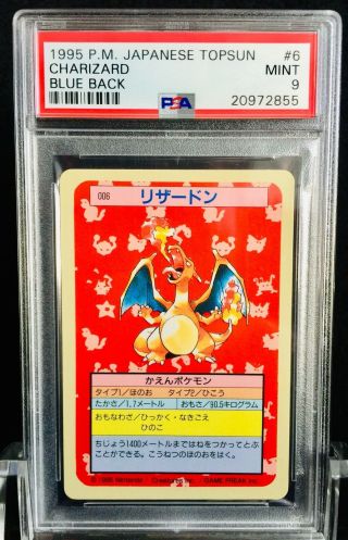 1995 Pokemon Charizard Japanese Topsun Blue Back 006 - - Psa 9
