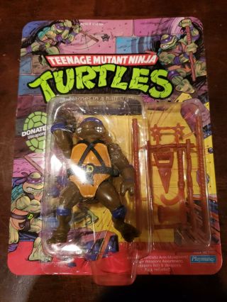 Playmates 1988 Teenage Mutant Ninja Turtles Donatello Tmnt Moc 10 - Back Unpunched