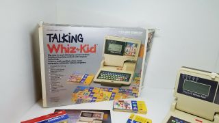V - Tech Talking Whiz Kid 1987 Computer With 50 Program Cards EUC 6