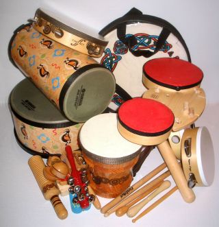 Early Education 14 Musical Percussion Instruments Drums & Tamborines