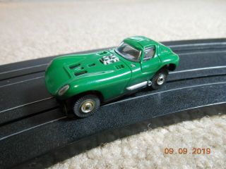 Vintage Aurora Tjet Cheetah Ho Slot Car,  Green 1403,  Thunderjet,  1969 - 72,