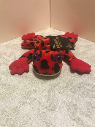 24k Beanie Boppers " Tree Frog Red " 1997 Stuffed Plush Animal Special Effects