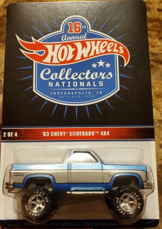 Hot Wheels 16th Nationals Convention 83 Chevy Silverado 4x4 1984/2000 Blue