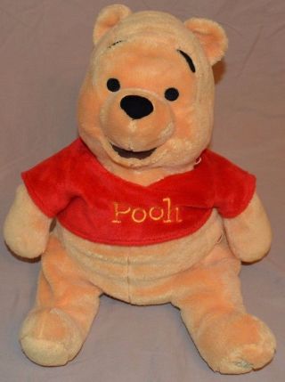 15 " Winnie The Pooh Bear Disney Lettering On Foot Plush Dolls Toys Stuffed Rare