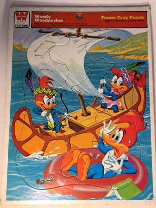 Vintage 1972 Woody Woodpecker Whitman Frame - Tray Puzzle 4515d