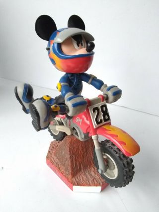 Walt Disney World Mickey Mouse Bobblehead Dirt Bike Motocross Motorcycle Figure