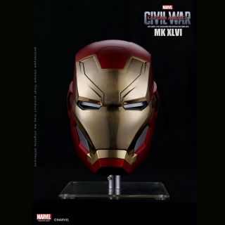 Marvel Captain America Civil War 1/1 Iron Man Mk46 Helmet Automatic On - Off Model