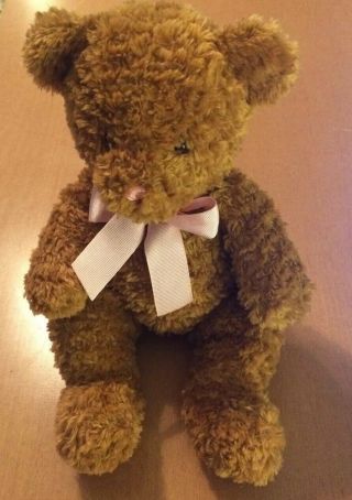 Fao Baby Brown Bear With Pink Bow Plush 9 "