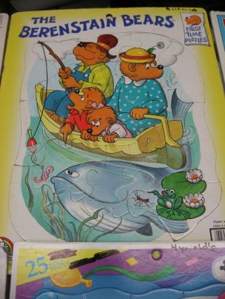 Vintage Tray Puzzles Barney Mickey Minnie Mouse Berenstain Bears Feelings 3