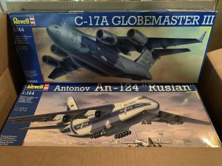 Revell 1/144 An - 124 “ruslan” Cargo Plane And Revell 1/144 C - 17