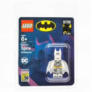 2019 Sdcc Lego Exclusive Dc Zebra Batman Minifigure Near