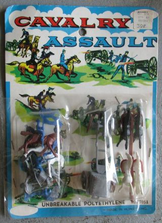 1960s Cavalry Assault Set No.  T705a On Display Card Giant Plastics Corp?
