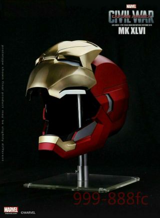 Iron Man Mark MK46 Helmet Captain America Civil War Automatic Mask Marvel 1/1 2