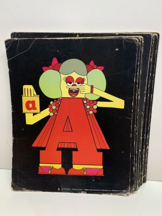 1968 Alpha Time Letter People - Alpha One Large Character Cards (complete Set)