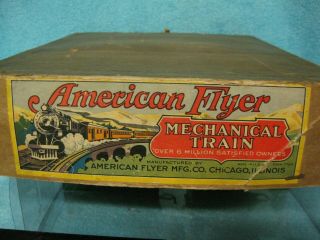 Boxed American Flyer Prewar Tin Plate Wind - Up Cast Iron Train Set 0 Gauge
