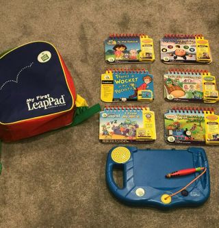Leapfrog My First Leappad Learning Game System Backpack,  8 Cartridges And Books