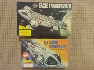Space 1999 Hawk Spaceship & Eagle Transporter Model Kits,  Airfix.