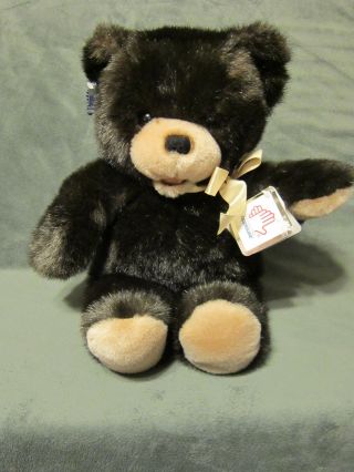 Vintage Chaz Dark Brown Teddy Bear 15 " Plush By Applause 1986 W/ Tags 4666
