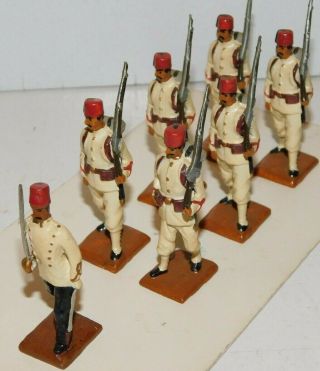 Old 1980s,  Egyptian Army Infantry,  Unknown Regiment Marching W/officer,  7 Pc Set