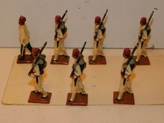 Old 1980s,  Egyptian Army Infantry,  Unknown Regiment Marching w/Officer,  7 Pc Set 3