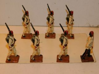 Old 1980s,  Egyptian Army Infantry,  Unknown Regiment Marching w/Officer,  7 Pc Set 4