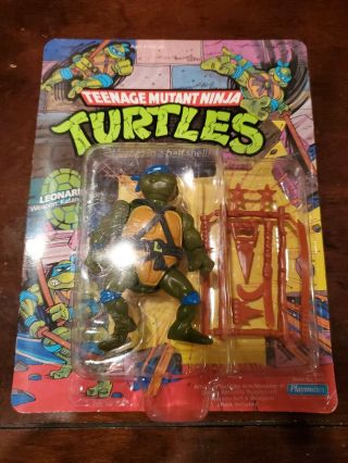 Playmates 1988 Teenage Mutant Ninja Turtles Leonardo Tmnt Moc 10 - Back Unpunched