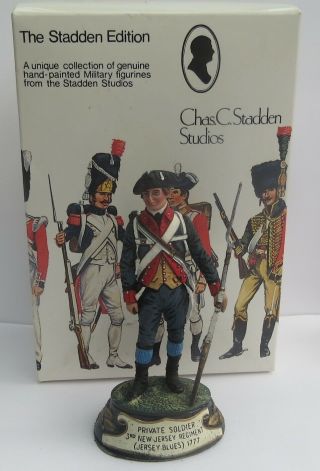 Chas.  Stadden Studio Painted Private Soldier 3rd.  Jersey Regt.  1777