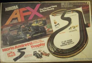 Vintage Aurora Afx Mario Andretti Grand Prix International Slot Car Racing Set