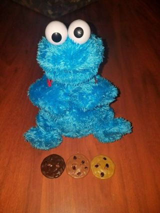 Sesame Street Count N Crunch Cookie Monster With 3 Cookies Great