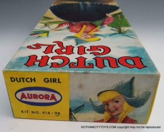1957 ca NMIB Aurora DUTCH GIRL - Model Kit 414 - 98 COMPLETE in BAG 5