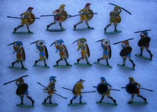 16 Flat Die - Cast Toy Roman Soldiers Zinnfiguren Made In Germany In Early 1900s