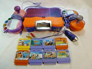 Vtech Vsmiles Tv Learning System With 2 Controllers,  8 Games,  And A Microphone