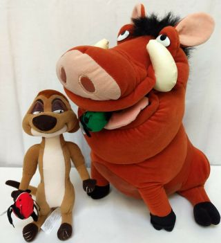 Disney Timon And Pumbaa The Lion King Large 19 " Plush Stuffed Toy With Bugs 90 
