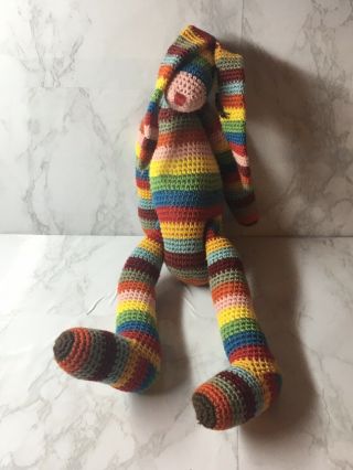 Handmade Stuffed Rainbow Dog Crochet Toy Defects Stuffed Animal