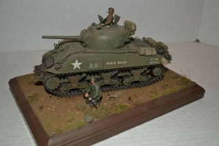 Pro Built Sherman " Berlin Bound " Tank Diorama 1/35 Scale