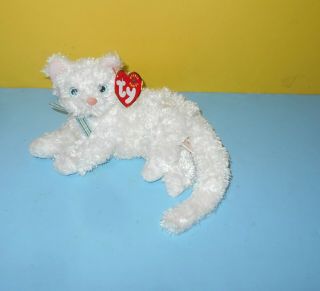 Ty Beanie Babies 2001 Starlett White Cat Kitten 6 " Bean Plush Stuffed Animal