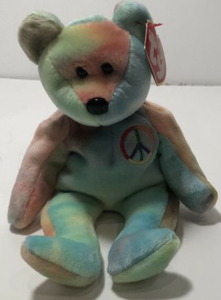 Ty Beanie Babies Peace Bear - Retired,  W/tags