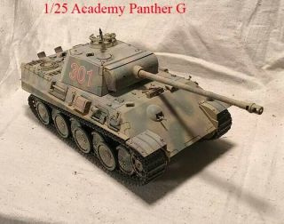Academy 1/25 German Panther G Tank,  Assembled Model