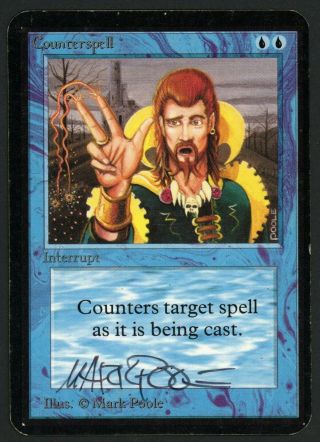 1x Alpha Counterspell (signed) Mtg Alpha - Kid Icarus -